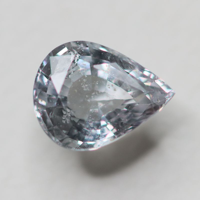 WHITE SAPPHIRE FACETED 11.2X8.8 PEAR 4.01CT