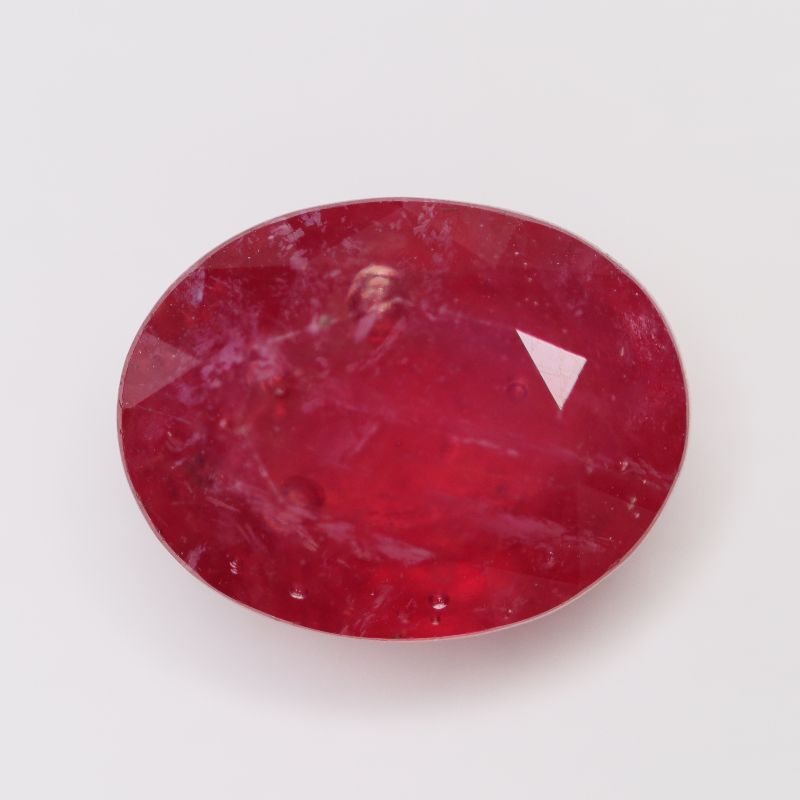 GLASS FILLED RUBY 13X9.5 OVAL