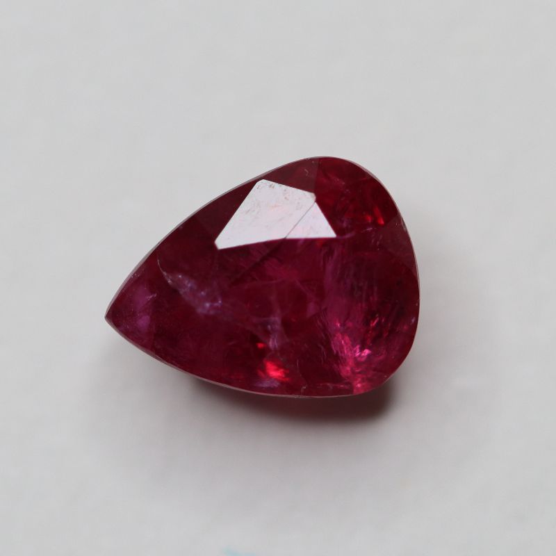 UNHEATED RUBY MOZAMBIQUE 8.8X6.7 PEAR FACETED