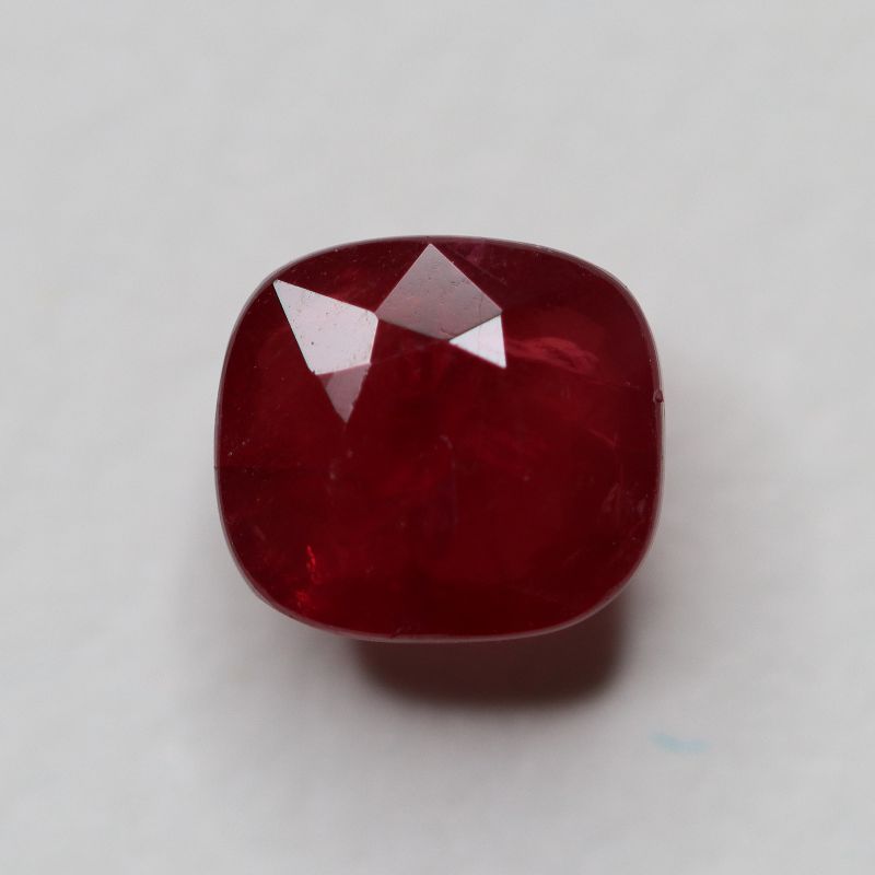 UNHEATED RUBY MOZAMBIQUE 7.5X6.8 CUSHION FACETED
