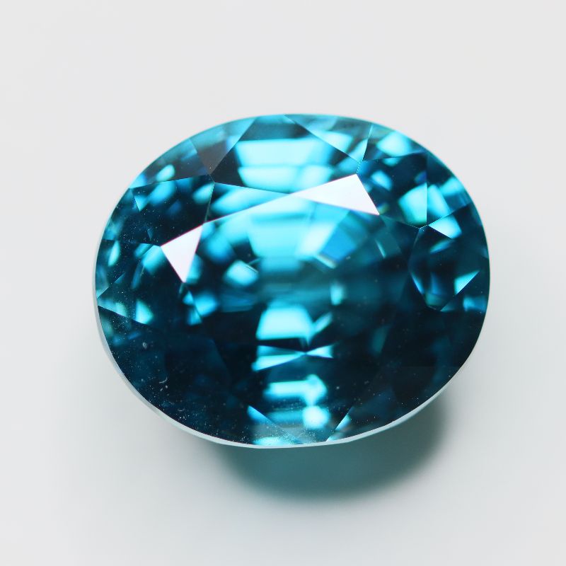 BLUE ZIRCON 13.7X11.5 OVAL FACETED