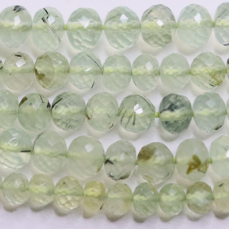 PREHNITE BEAD 5.5 FACETED ROUND STRING