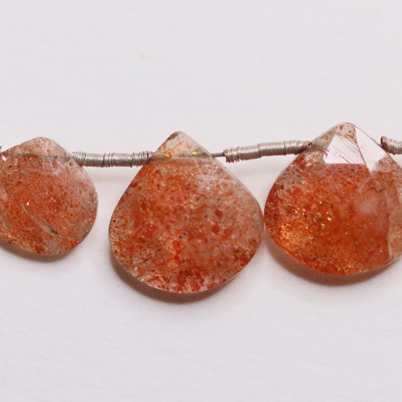 SUNSTONE BEAD STRING 10X8 FACETED FANCY PEAR