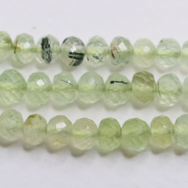 PREHNITE BEAD STRING 4.5 FACETED ROUND