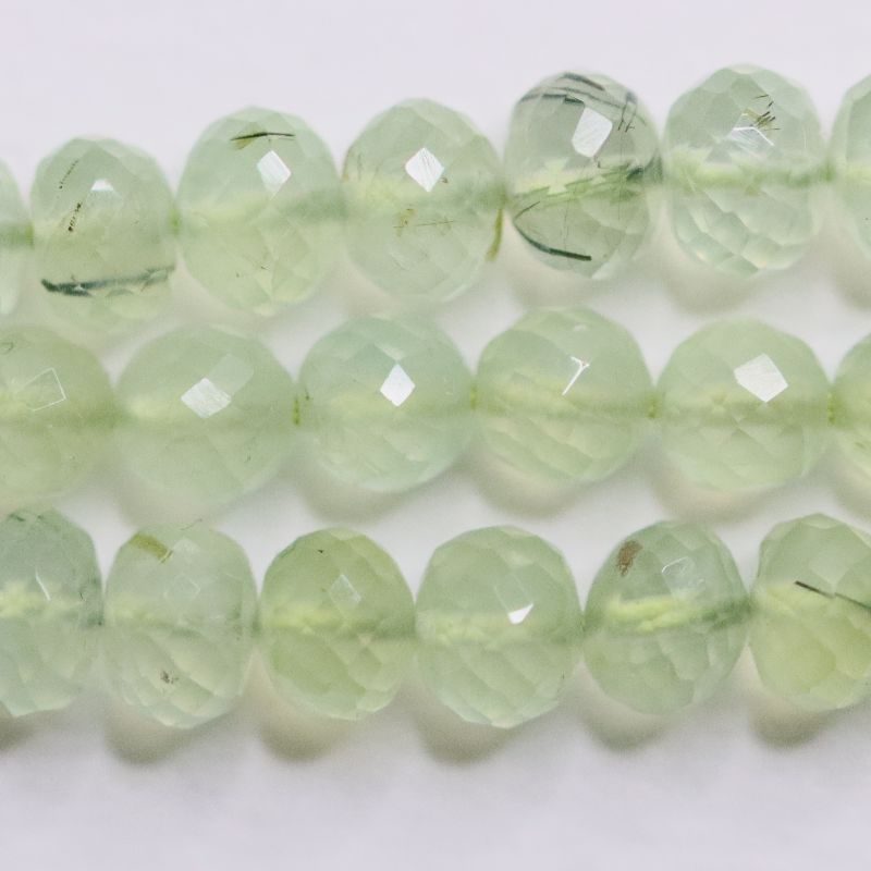 PREHNITE BEAD STRING 5MM FACETED ROUND