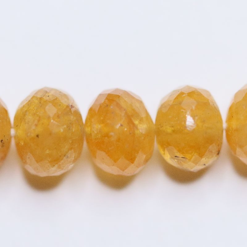 CITRINE GOLDEN YELLOW 13X9 FACETED STRING BUTTON