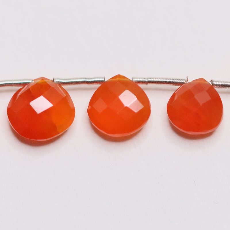 CORNELIAN 7MM FACETED STRING PEAR