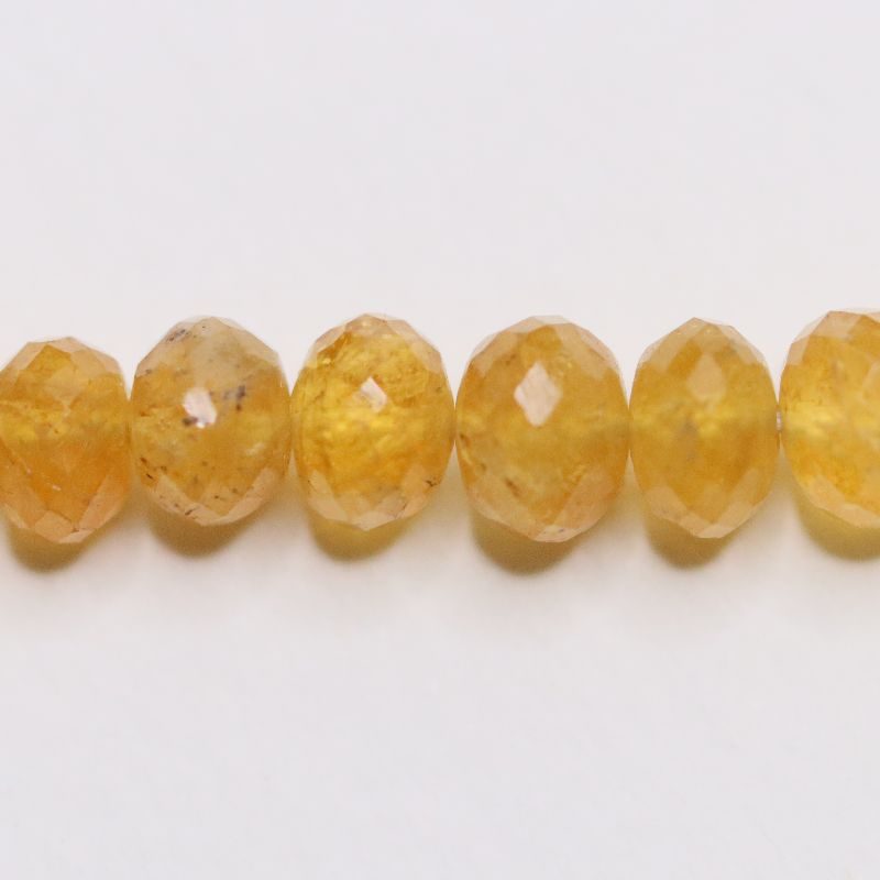 CITRINE GOLDEN YELLOW 7MM FACETED STRING ROUND