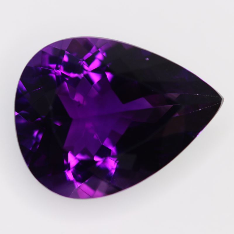 AMETHYST 26X20 FACETED PEAR 31.59CT