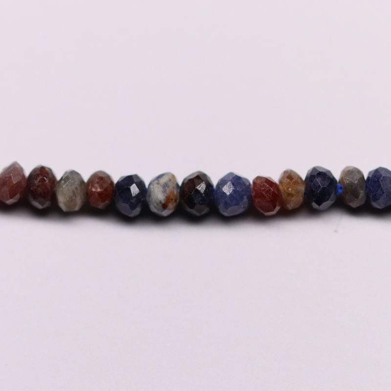 MULTI COLOURED SAPPHIRE 3MM FACETED STRING BUTTON
