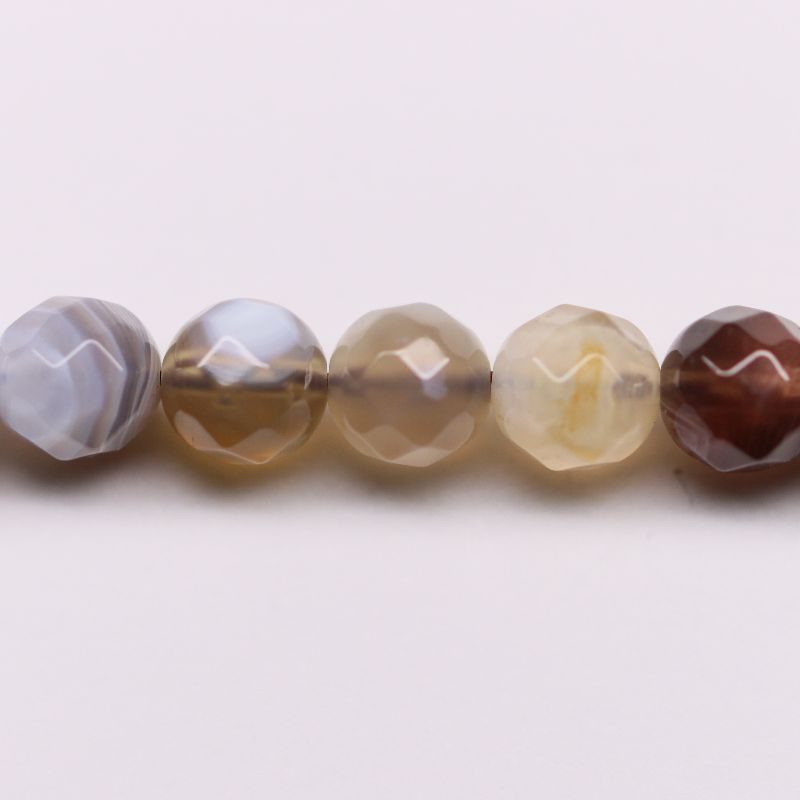 BANDED AGATE 6.5MM FREEFORM STRING FANCY ROUND