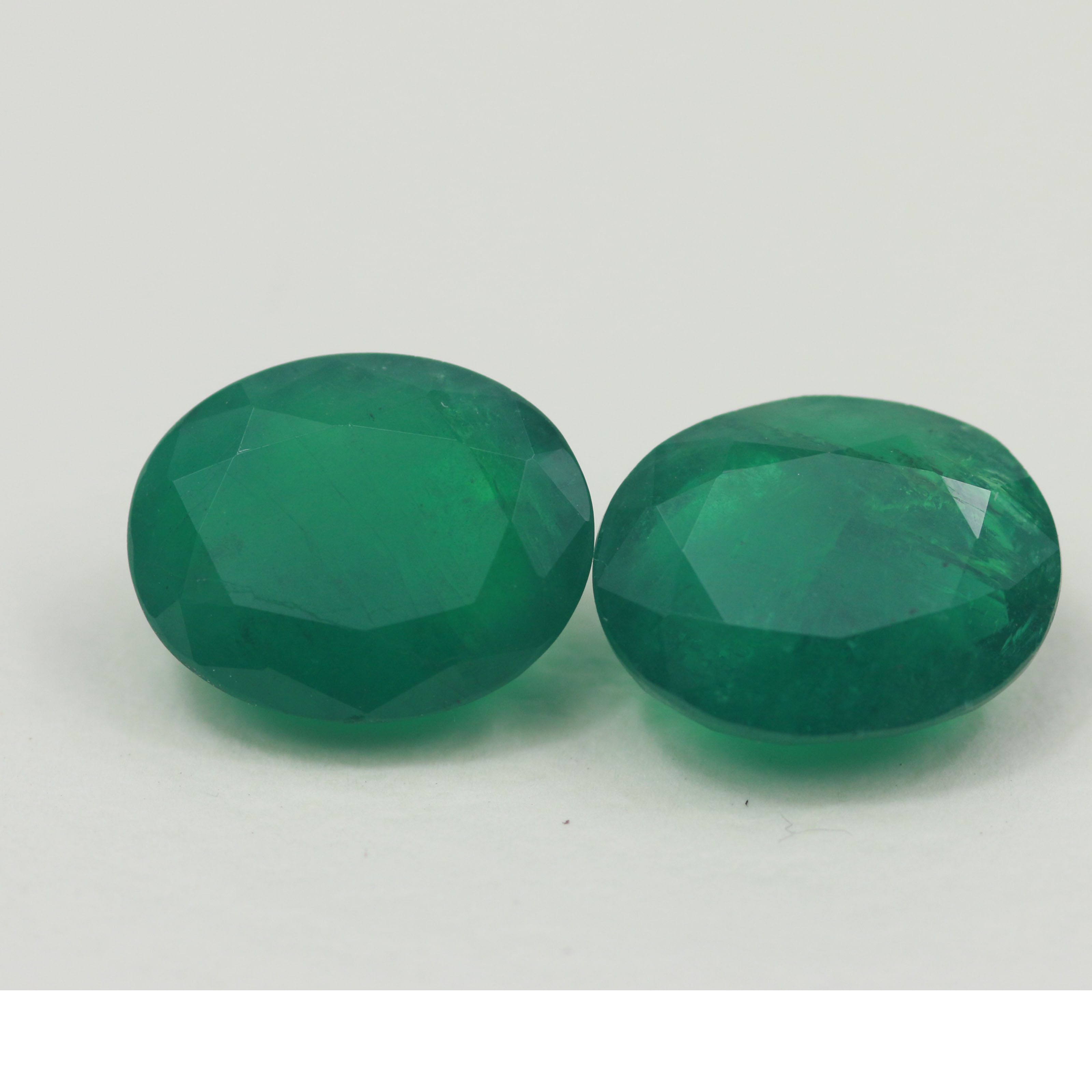 EMERALD PAIR 7.24CT OVAL 11X9