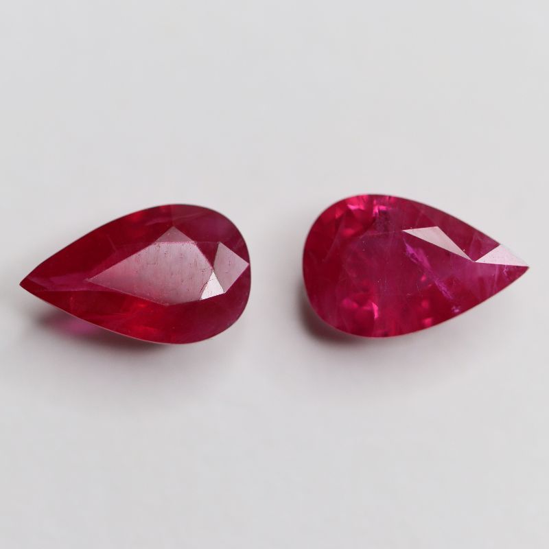 RUBY NEW BURM. 8X5 PEAR FACETED