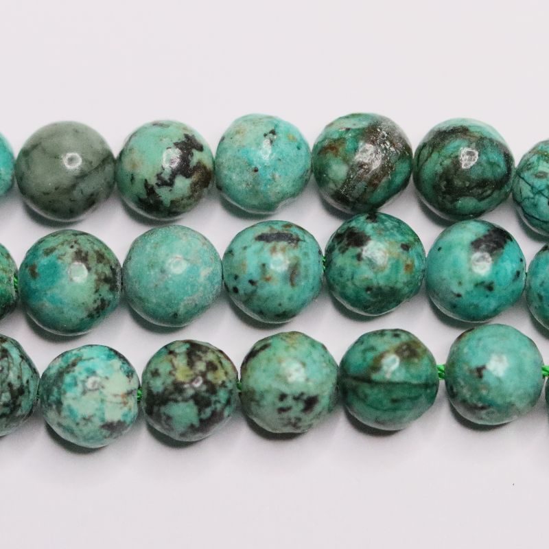 AFRICAN TURQUOISE 8MM CABOCHON ROUND 40CM STRING LENGTH