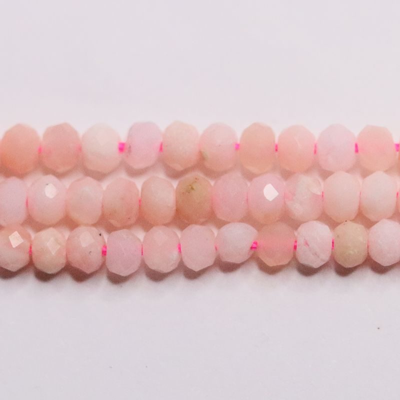 PINK OPAL 40CM 3X2.5 FACETED ROUND BEAD