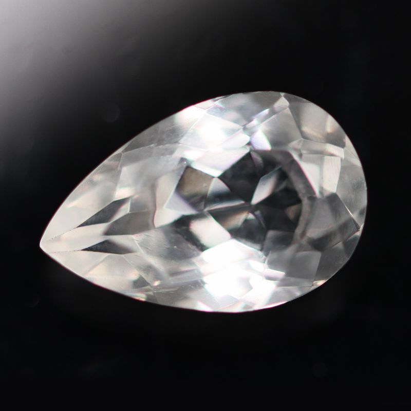 ROCK CRYSTAL 14.5X9.5 PEAR FACETED