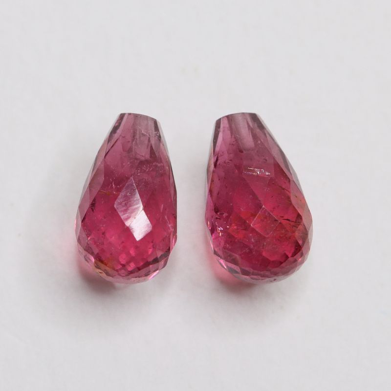 PINK TOURMALINE 10X6 PEAR BRIOLETTE FACETED