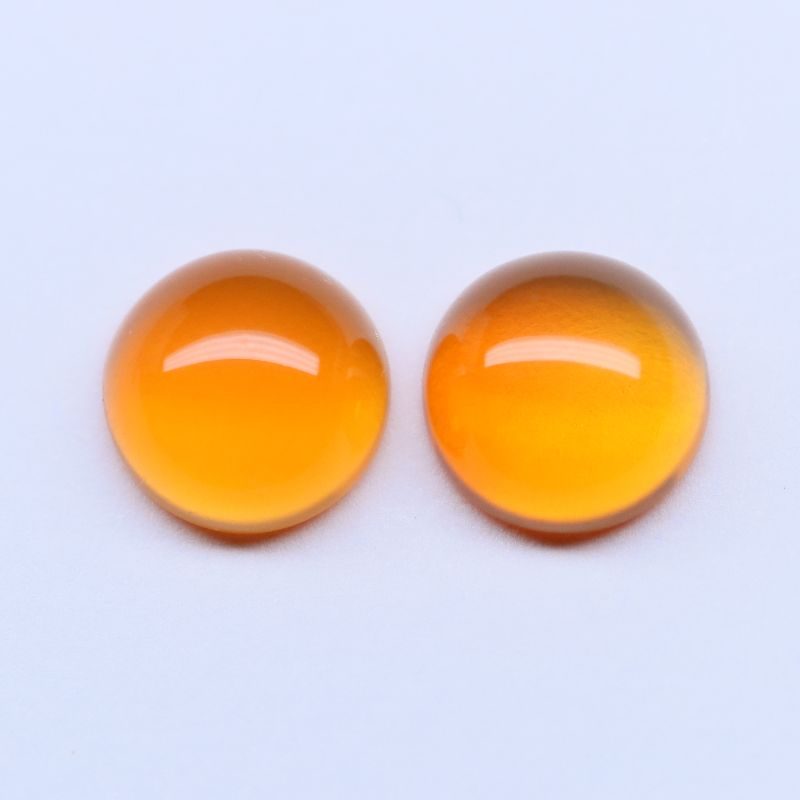 8.3MM ROUND CABOCHON FIRE OPAL PAIR