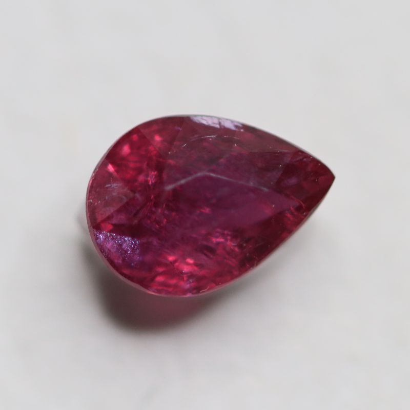 RUBY 6.4X4.6 PEAR FACETED