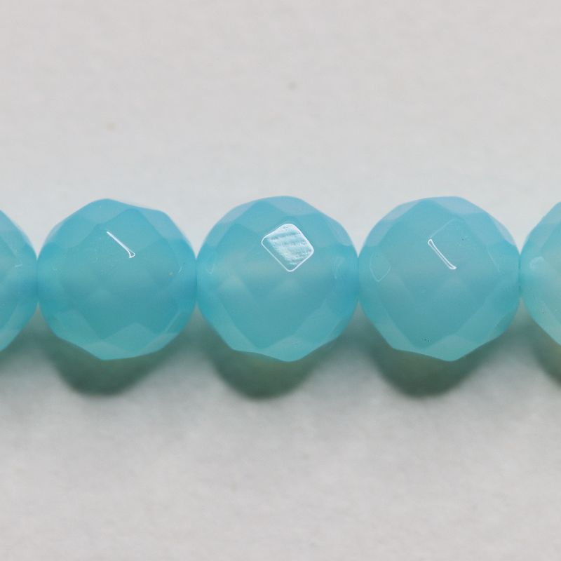 SEA BLUE AGATE 8MM ROUND FACETED