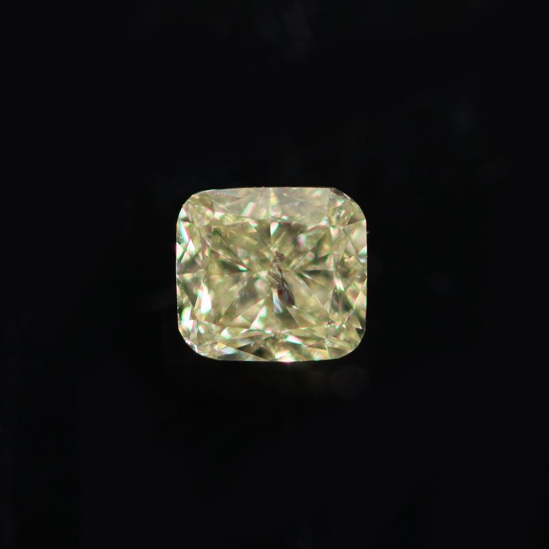 NATURAL YELLOW DIAMOND 3.7X3.4 CUSHION FACETED