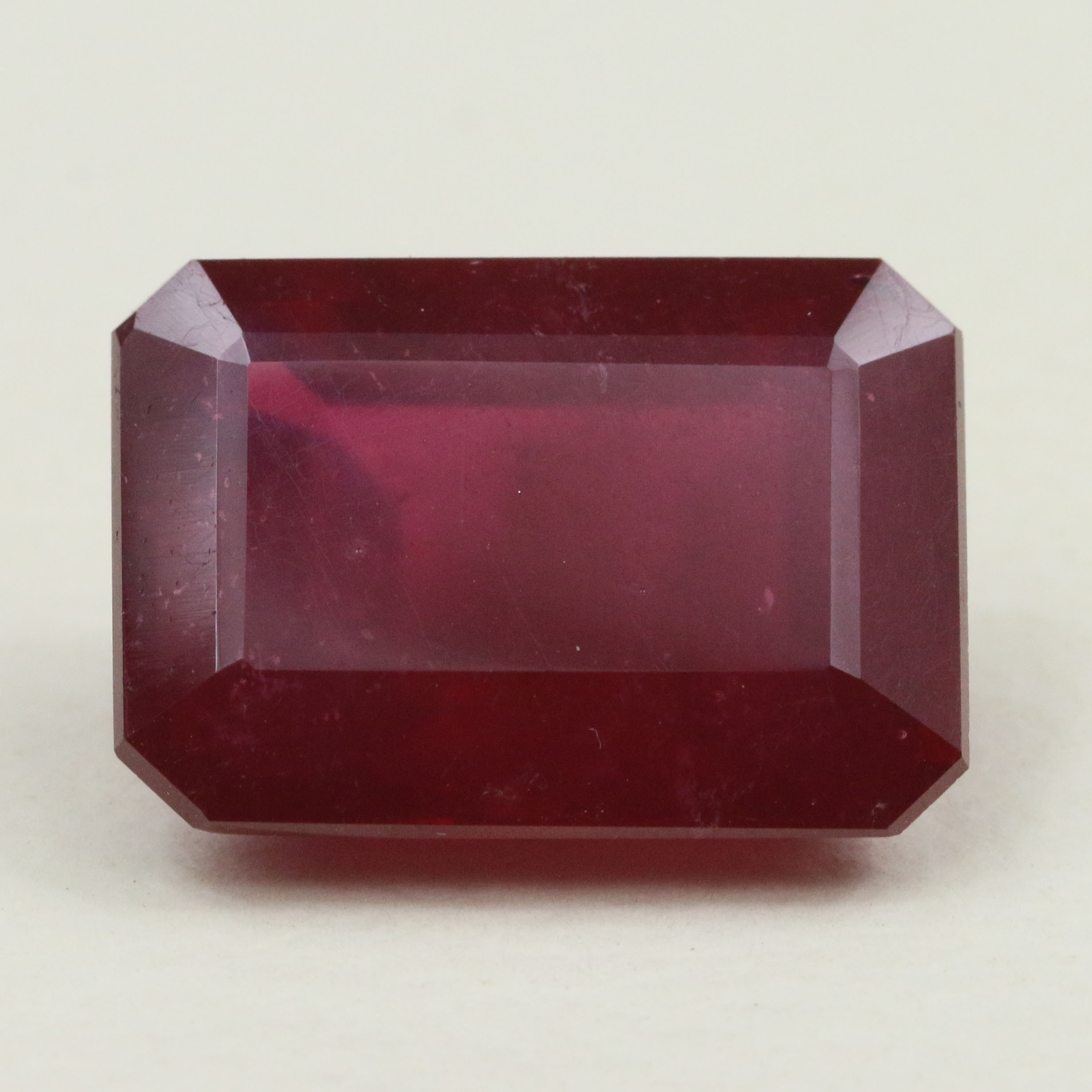 GLASS FILLED RUBY 18X13 OCTAGON 19.82CT