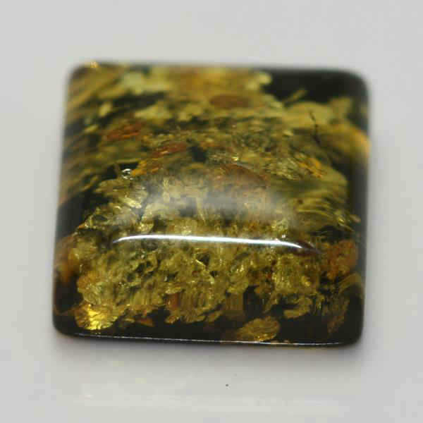 10MM SQUARE GREEN AMBER (PAINTED BLACK)