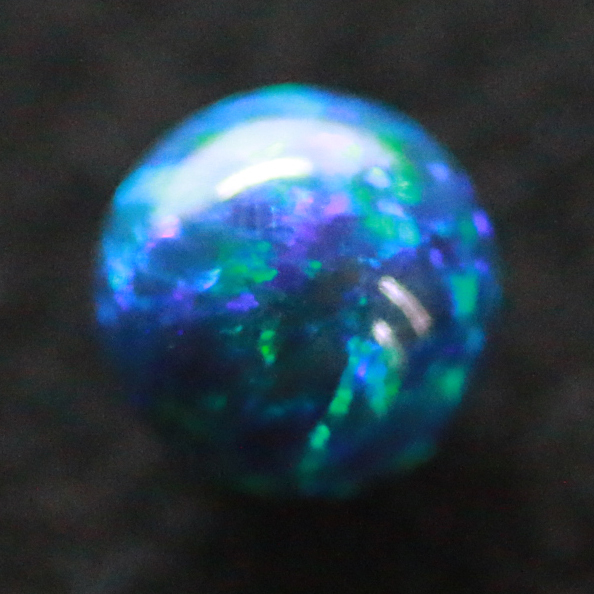 6MM SMOOTH ROUND BEAD HALF DRILLED SYNTHETIC OPAL BLACK