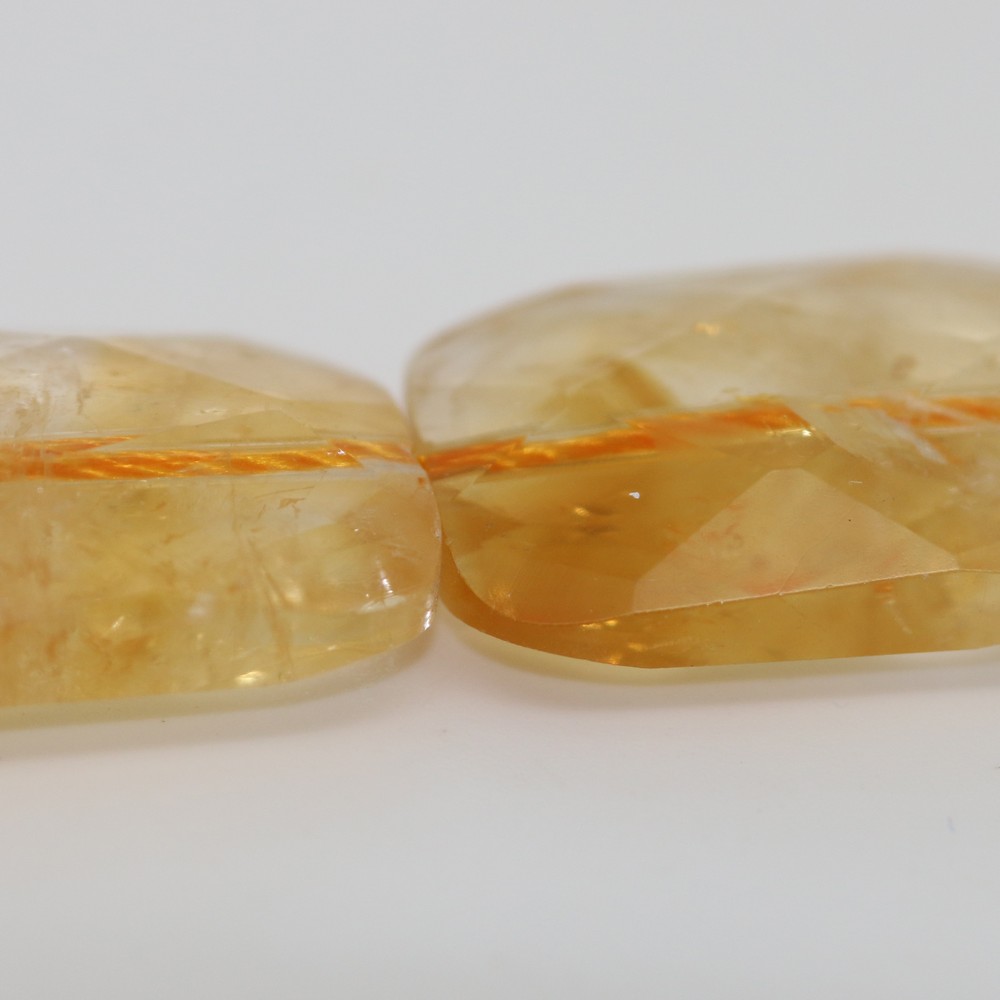 18X13 CITRINE CABOCHON RECTANGULAR FACETED 40CM (APPROX) STRING