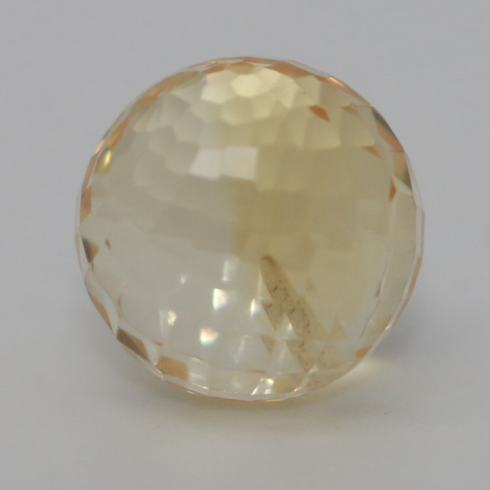 12MM FACETED HALF DRILLED BEAD CITRINE CABOCHON