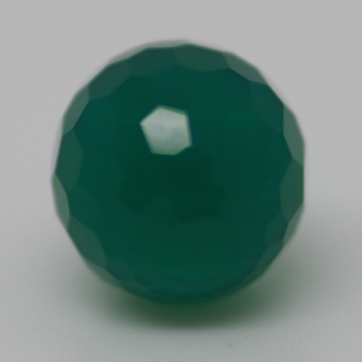 8MM BEAD GREEN AGATE FACETED HALF DRILLED