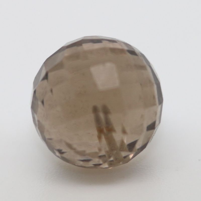12MM HALF DRILLED FACETED BEAD SMOKY QUARTZ