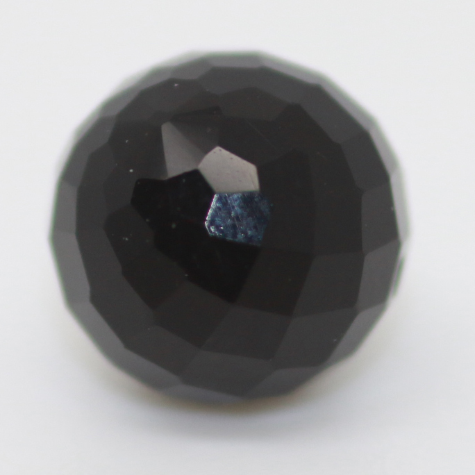6MM FACETED HALF DRILLED BEAD AA ONYX