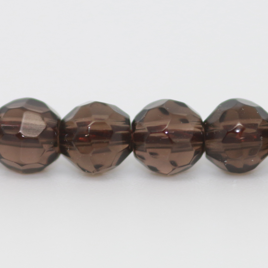 10MM 40CM (APPROX) FACETED STRING SMOKY QUARTZ