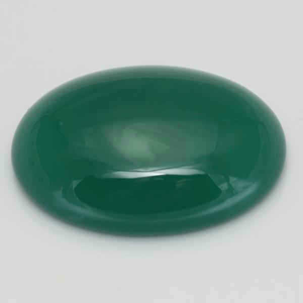 5X3 OVAL CABOCHON GREEN AGATE