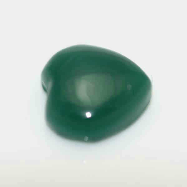 8MM HEART CABOCHON GREEN AGATE