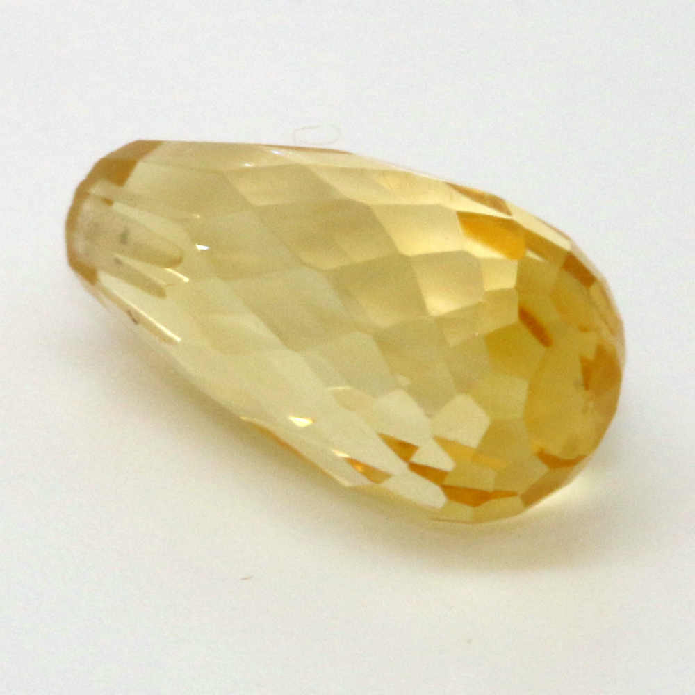 10X10 PEAR FLAT BRIOLETTE SIDE DRILL CITRINE GOLDEN YELLOW