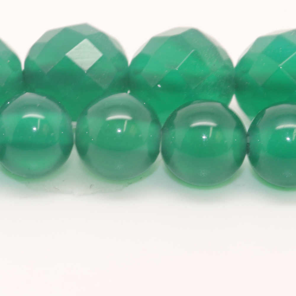 12MM 32" KNOT BEAD STRING GREEN AGATE