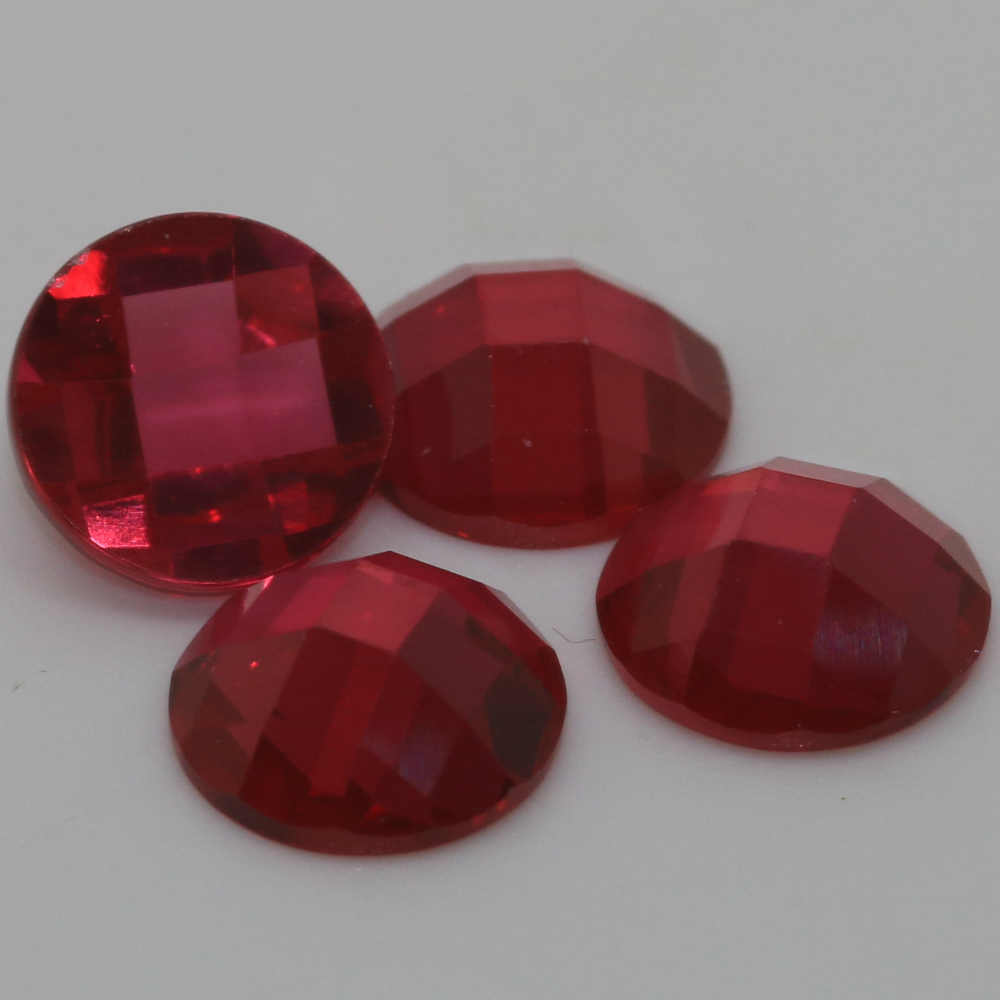 8MM ROUND CHECKERBOARD SYNTHETIC RUBY