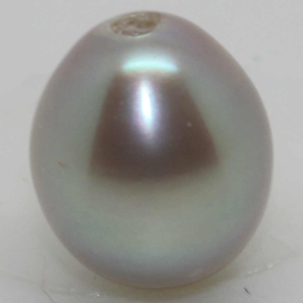 7/7.5MM DROP DYED SILVER/GREY 1/2 DRILLED C/PEARL