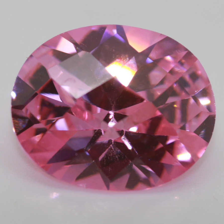 12X10 OVAL CHECKERBOARD CUBIC ZIRCONIA PINK