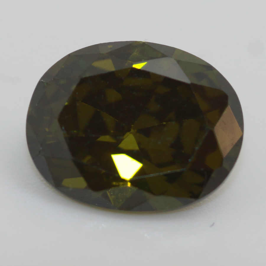 8X6 CUBIC ZIRCONIA OLIVE GREEN OVAL