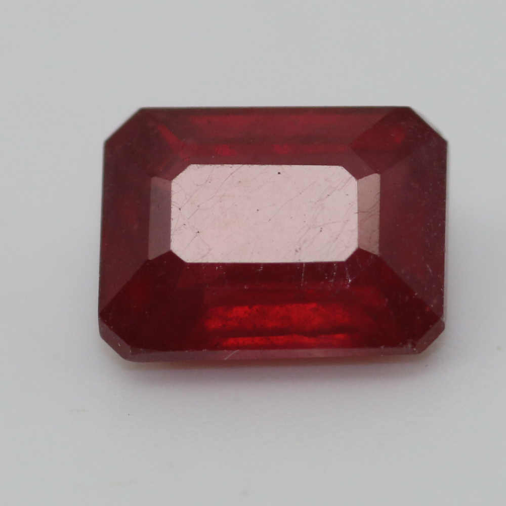 7X5 OCTAGON GLASS FILLED RUBY