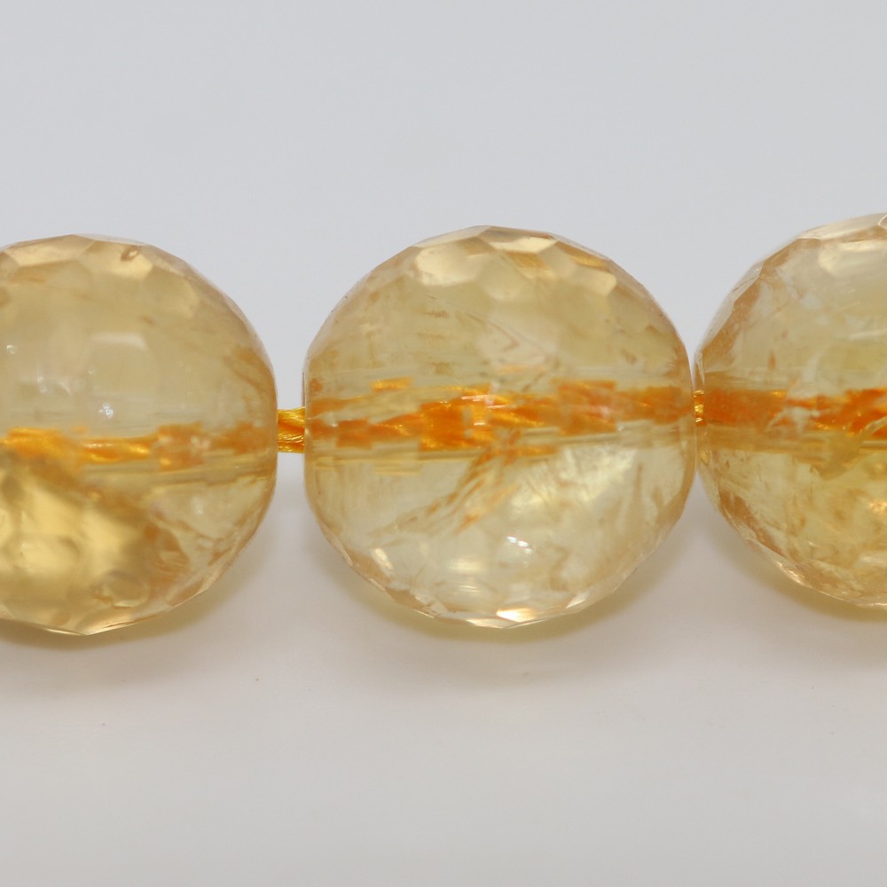 14MM CITRINE CABOCHON FACETED 40CM (APPROX) STRING