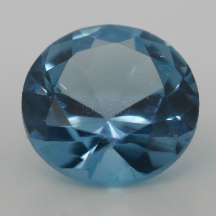 5MM ROUND SYNTHETIC AQUA SPINEL 