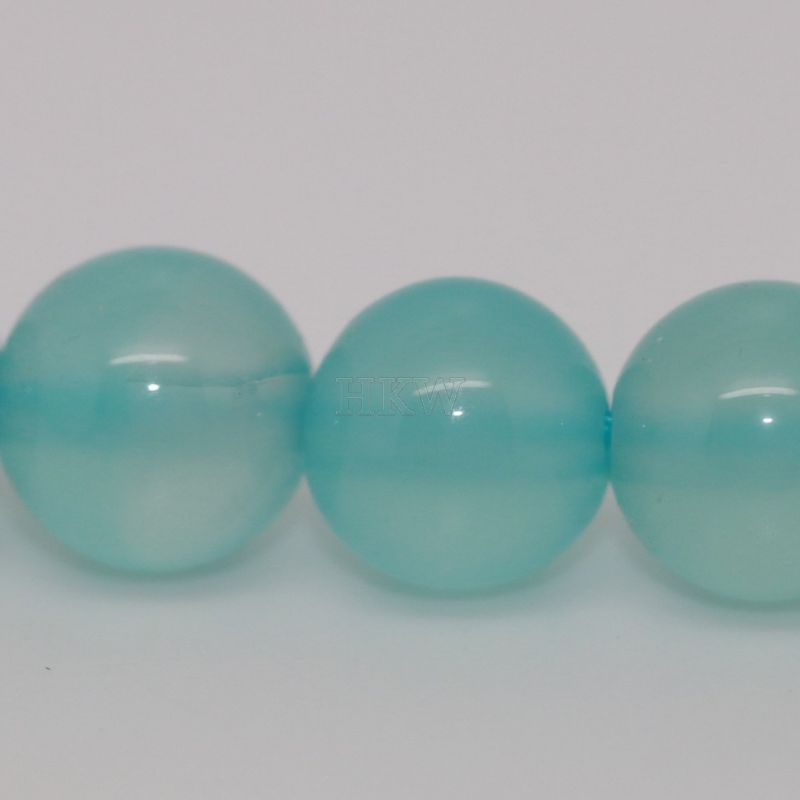 10MM BLUE AGATE 40CM (APPROX) BEAD STRING DYED SEA BLUE