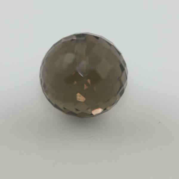 4MM HALF DRILLED FACETED BEAD SMOKY QUARTZ