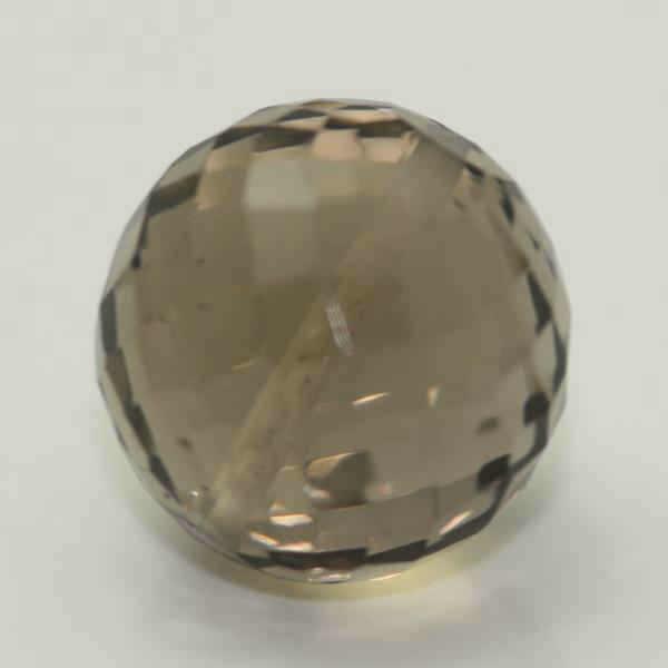 10MM FACETED FULL DRILLED BEAD SMOKY QUARTZ