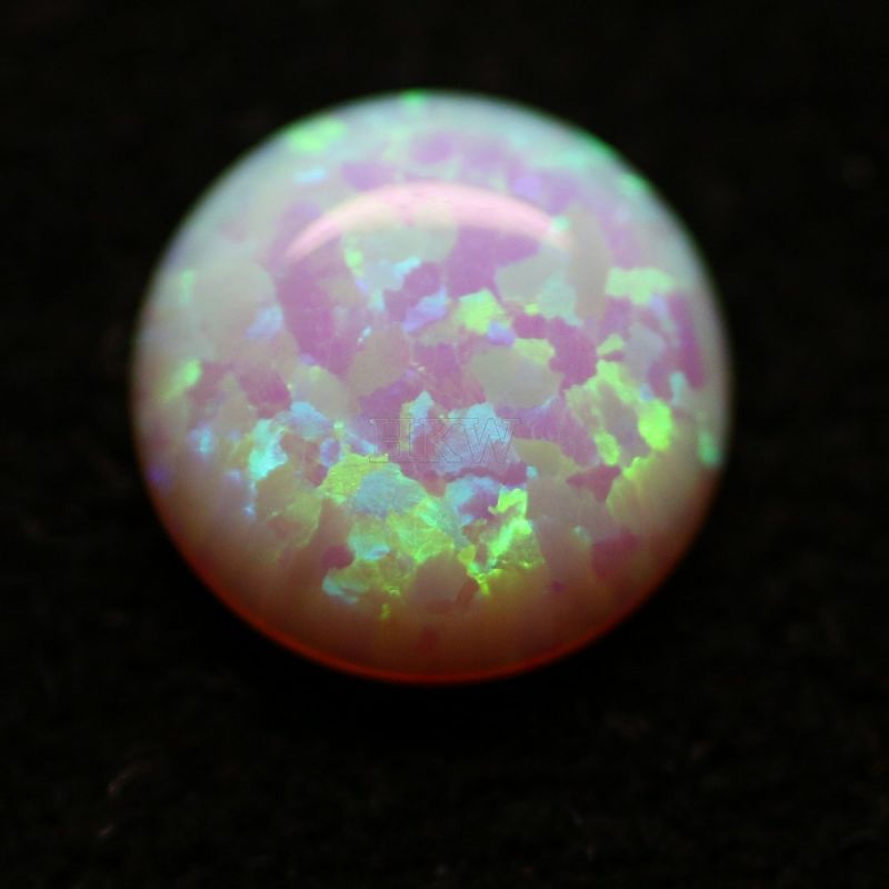 12MM ROUND SYNTHETIC OPAL B/GREEN 