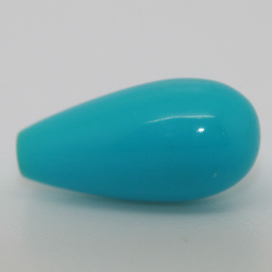 12X6 TEAR DROP PEG DRILLED TURQUOISE STABILISED